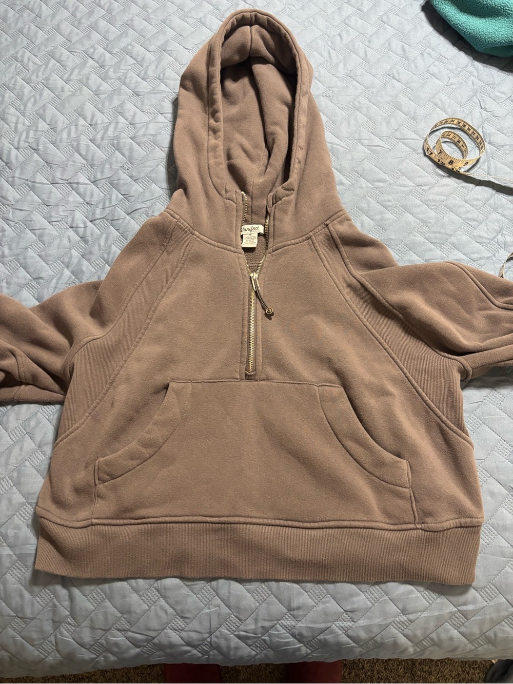 Cozy Women's Hooded Half-Zip Sweatshirt - Grey